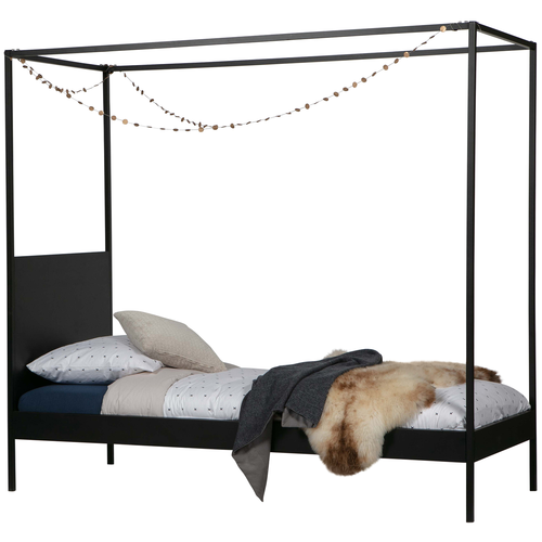 WOOOD hemelbed Dani - Metaal - Zwart - 190x205x95 - vtwonen shop