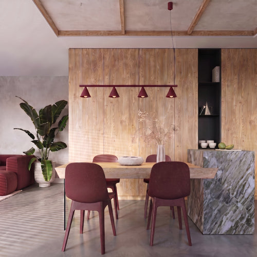 Sollux Lighting Kroonluchter NOX 4L bordeaux - 122x14x215cm