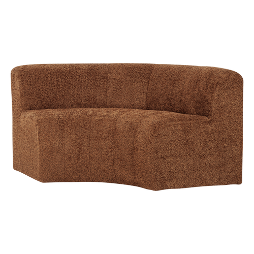 WOOOD eetbank halfronde hoek rug Mojo Base - Wollig - Roestbruin - 83x152x76