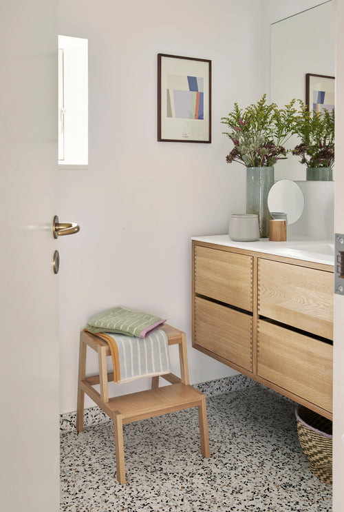 Hübsch kruk Alp - mdf/ fineer eiken/ eikenhout - 40x51xh47cm