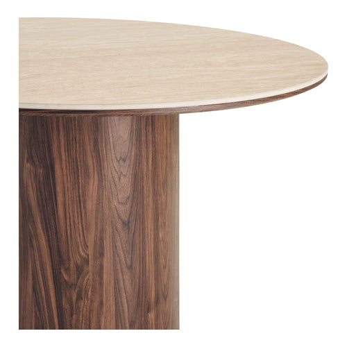 Artichok Dana houten eettafel met keramiek blad donkerbruin - Ø120 x 75 cm