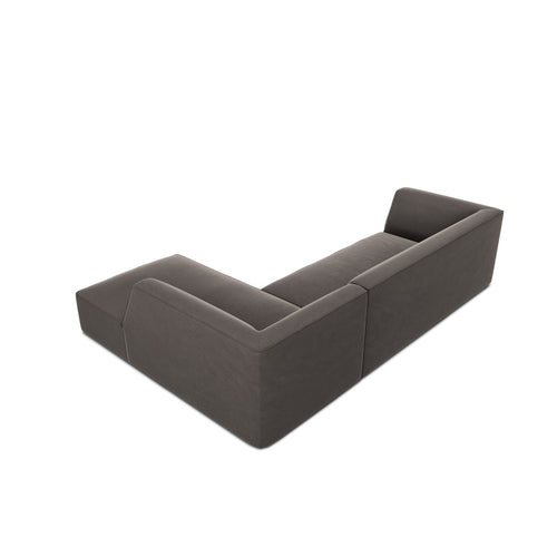 Cosmopolitan Design - Modulaire hoekbank rechts Siena 4-zits, flueel donkergrijs - 180x273x69cm
