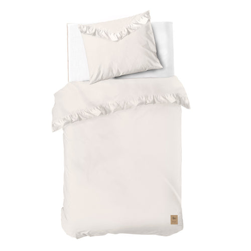 Dindi Home - Dekbedovertrek White Ruffle - 140x220 cm - Off White