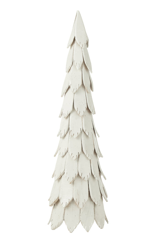 J-Line decoratie Kerstboom Stukken - hout - wit - large