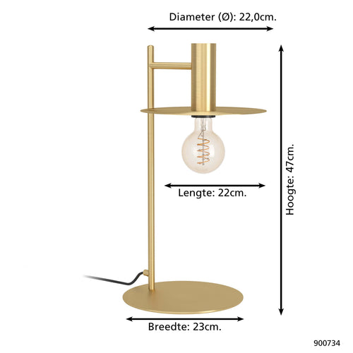 EGLO tafellampen Escandell - e27 - geelkoper