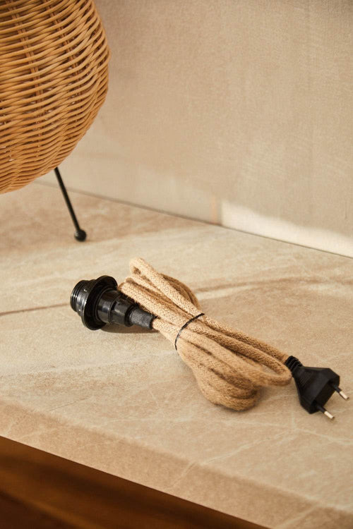 Calma House Jutekabel met E14-lampfitting en CE-stekker Cable - Naturel - E14 250