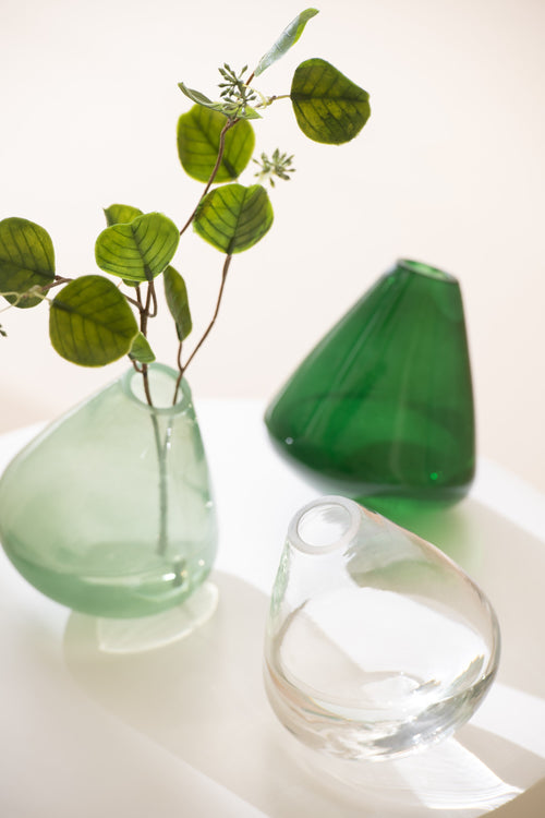 J-Line vaas Topaz - glas - transparant - 13.5 cm hoog
