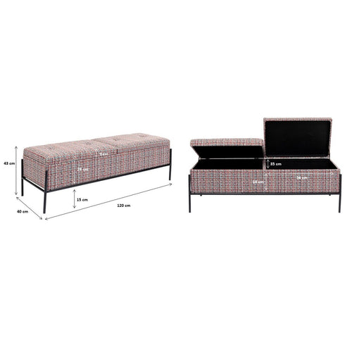 Kare Design Borst bank Iceland 120x40cm rood