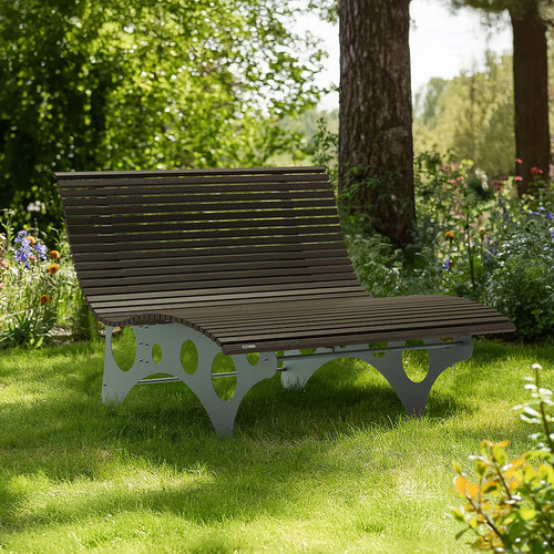 HOME DELUXE WPC Golfligstoel NIRA Notelaar - 148 cm - vtwonen shop