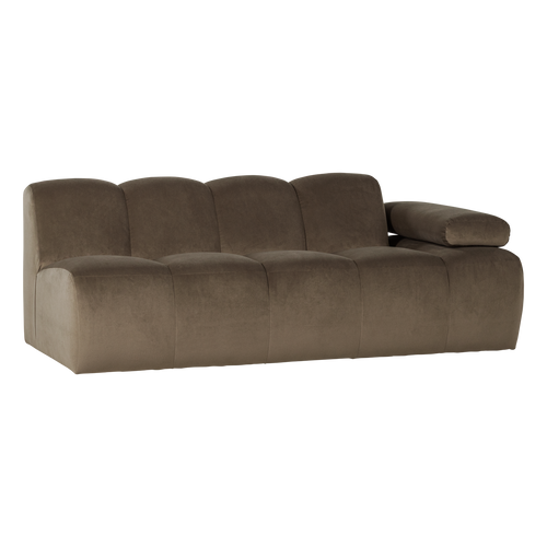 WOOOD 2-zits bank arm rechts Mojo - Velvet - Taupe - 74x204x97