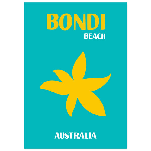 Artfulprints Poster met Lijst Australië - Bondi Beach   - 70x100 cm - Turquoise