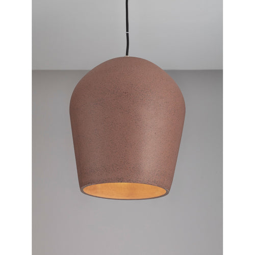 Nova Luce OMIO 29 cm koepelvormige hanglamp voor plafond, rood zandsteen, E27, 1x12W, IP55