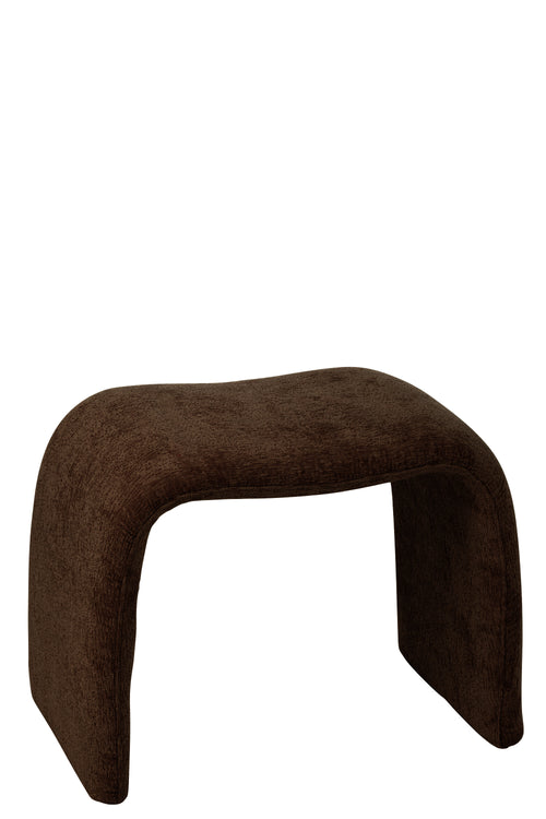 J-Line kruk N shape - textiel - donkerbruin - vtwonen shop