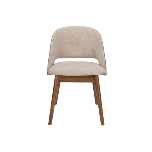 Dutchbone Velore Eetkamerstoel Walnoot/ Beige