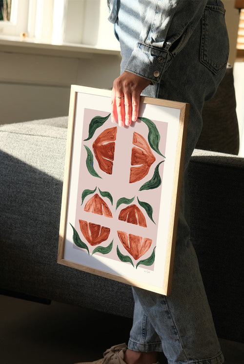 Anna Mörner - Röd Blomma - PSTR studio Kunst Poster