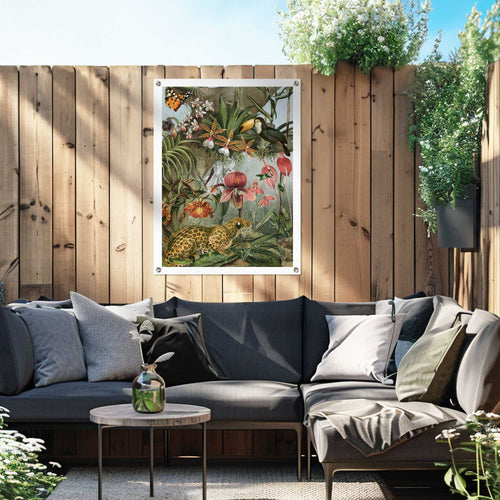 Reinders Jungle Flowers tuinposter -  groen - tuin - 80x60cm