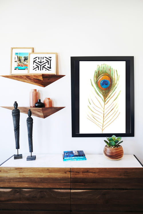 Catchii poster Peacock Feather - meerkleurig - 297x210 cm