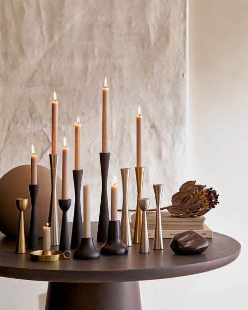 vtwonen Kandelaars - 2 Stuks - Metaal - Zwart - Hoogte 16cm - vtwonen shop