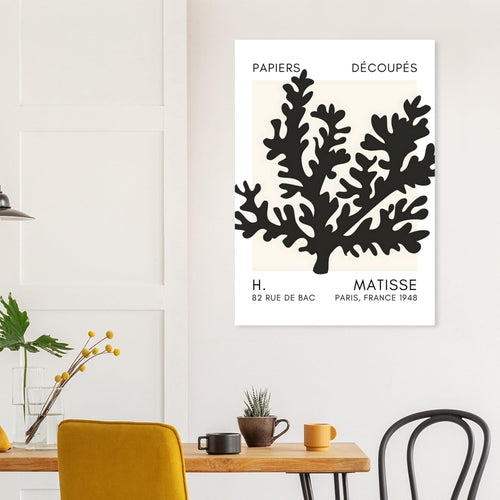 Artfulprints Poster met Lijst Matisse – Aqua bloom black   - 30x40 cm - Zwart