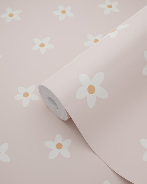 ESTAhome behang madeliefjes roze - 53 cm x 10.05 m - 131113