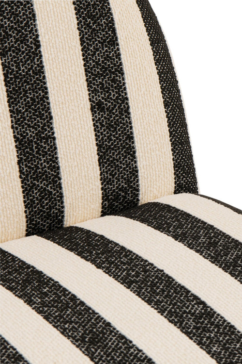 J-Line loungestoel Gestreept - textiel - zwart/gebroken wit