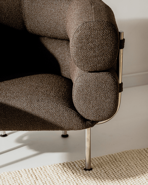 noo.ma Ubi fauteuil - Chocolate Brown Bouclé, 95,1 x 68 x 73,2 cm