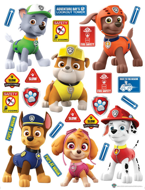 Sanders & Sanders muursticker PAW patrol rood, geel en groen - 85 x 65 cm - 600177