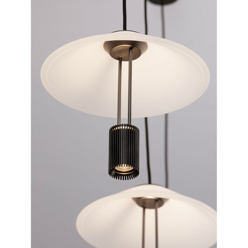 Nova Luce ANAFI Hanglamp voor aan het plafond, zandkleurige zwarte LED-lamp, 24W, 1185lm, 3000K