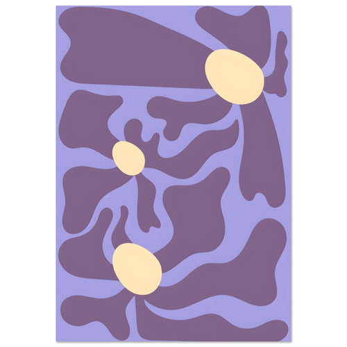 Artfulprints Poster met Lijst Matisse - Purple flowers   - A4 21x29.7 cm - Paars