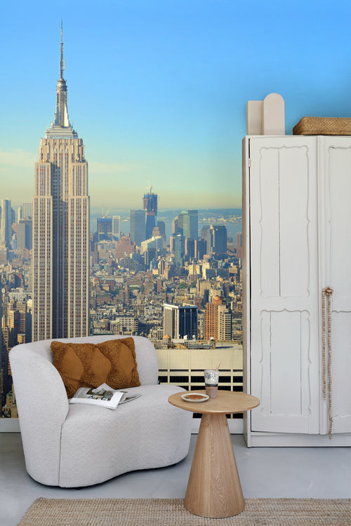 Sanders & Sanders fotobehang stadsgezicht blauw en beige - 375 x 270 cm - 600437