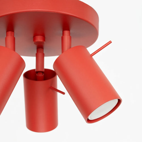 Sollux Lighting Plafondlamp RING 3P rood - 25,7x25,7x14,5cm