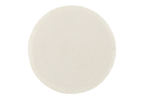 J-Line placemat Rond - papier - wit