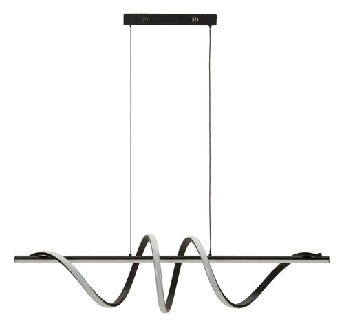 LED hanglamp in zwart met 3 lichten 101x25x30-150 cm
