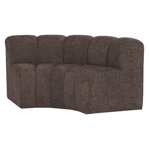 WOOOD eetbank halfronde hoek rugleuning Mojo - Wollig - Bruin - 83x152x74