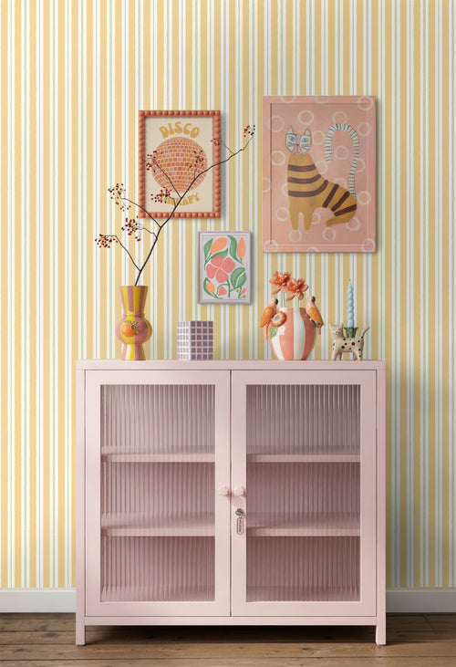 ESTAhome behang strepen geel en groen - 50 x 900 cm - 131961