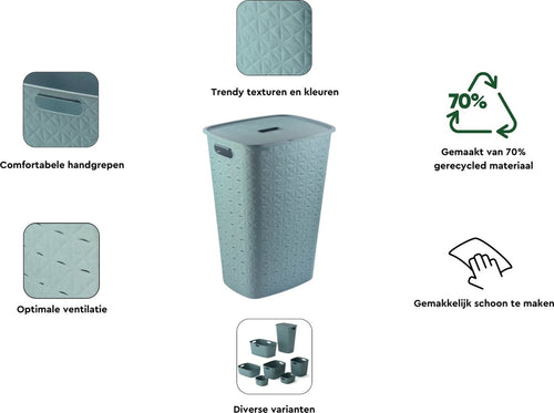 Curver Softex Wasbox - 56L - 43,8x34x59,9cm - Blauw - vtwonen shop