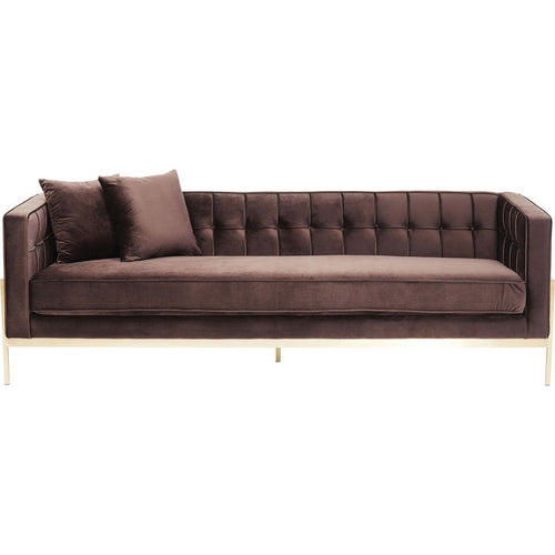 Kare Design Sofa Loft 3-Zits fluweel bruin - vtwonen shop