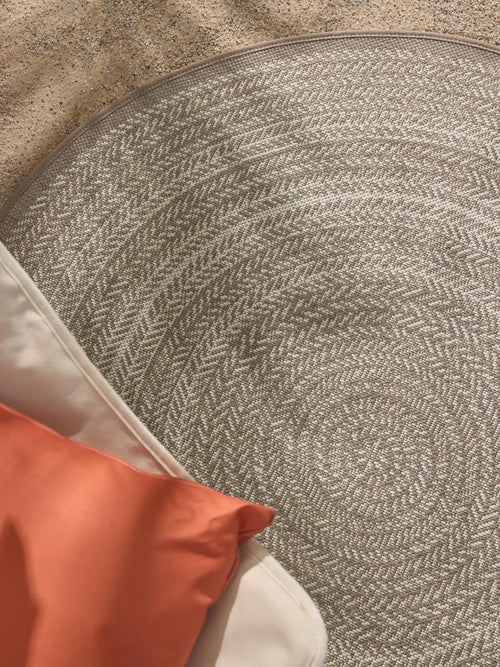 benuta binnen- en buitenkleed Metro - crème/taupe - ø 120 cm