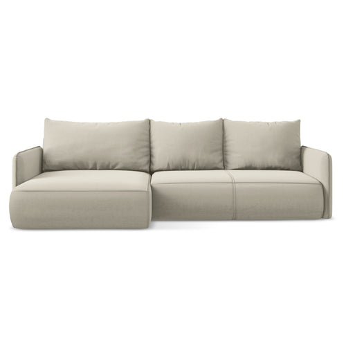 LaMiaSofa hoekbank links Palermo - velours - parel - 240x148x86