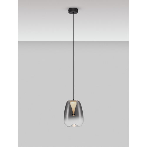 Nova Luce OBLO Slanke hanglamp voor aan het plafond, rookgrijs, matzwart, LED 3W 120lm 3000K