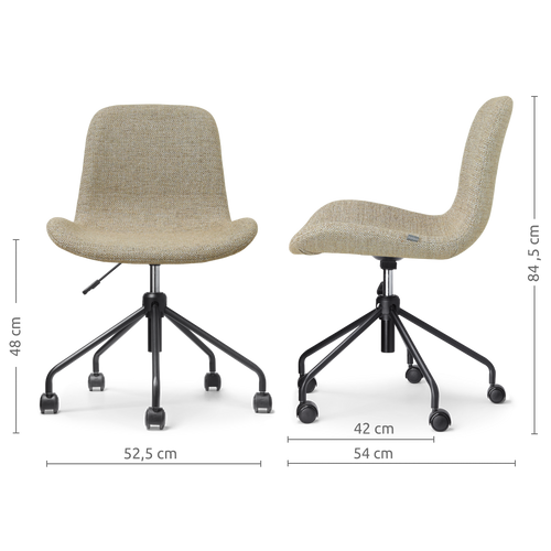 Nolon Nout-Fé bureaustoel taupe melange - zwart onderstel