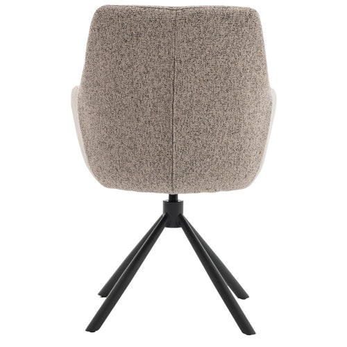 DÉJA Living Eetkamerstoel Noé - Taupe/Zwart - Draaibaar - Set van 2 - vtwonen shop