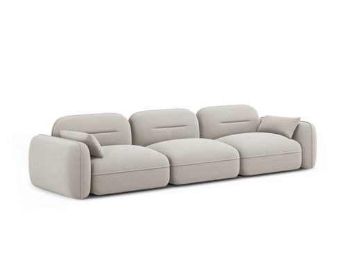 Cosmopolitan Design Modulaire bank Sydney 4-zits, flueel, lichtbeige - 90x320x70cm