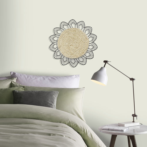 Art for the Home Metal Art - Bloem met rotan - diameter 47cm - vtwonen shop