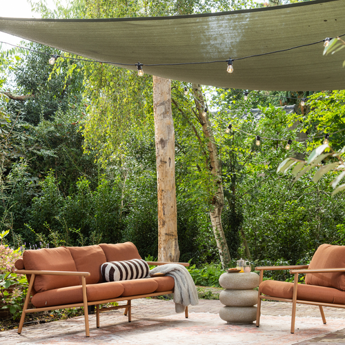 WOOOD 3-zits bank tuin Cavero - Aluminium - Terra/Naturel - 57x192x87