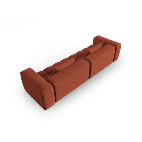 Cosmopolitan Design - Modulaire bank Verona 5-zits, structurele stof koraal - 85x290x70cm