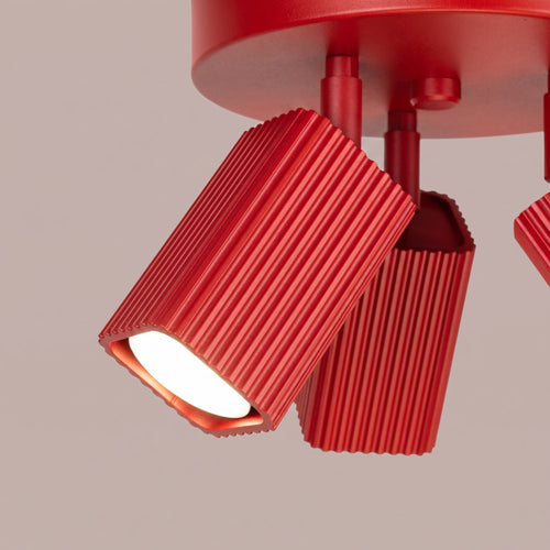 Sollux Lighting Plafondlamp RAYO 3P rood - 20x20x18cm