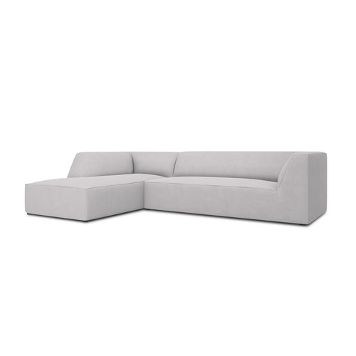 Cosmopolitan Design - Modulaire hoekbank links Siena 4-zits, structurele stof lichtgrijs - 180x273x69cm
