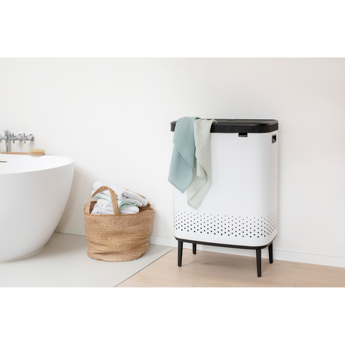 Brabantia Bo Wasbox Hi, 2 x 45 liter, kunststof deksel - White