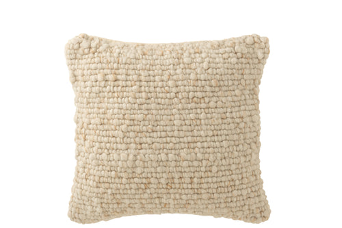 J-Line kussen Geweven - polyester - ecru